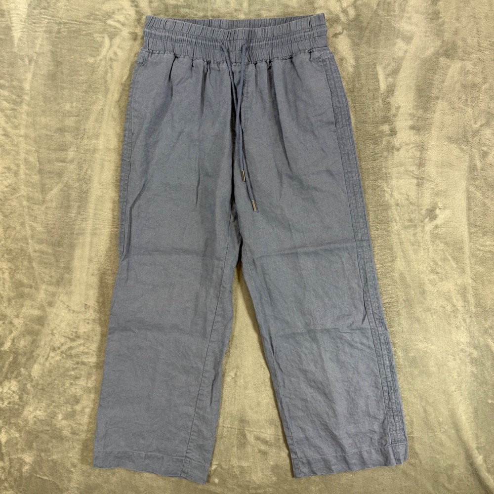 Quince European Linen Wide Leg Pants Women's Size M Medium Moonstone Blue